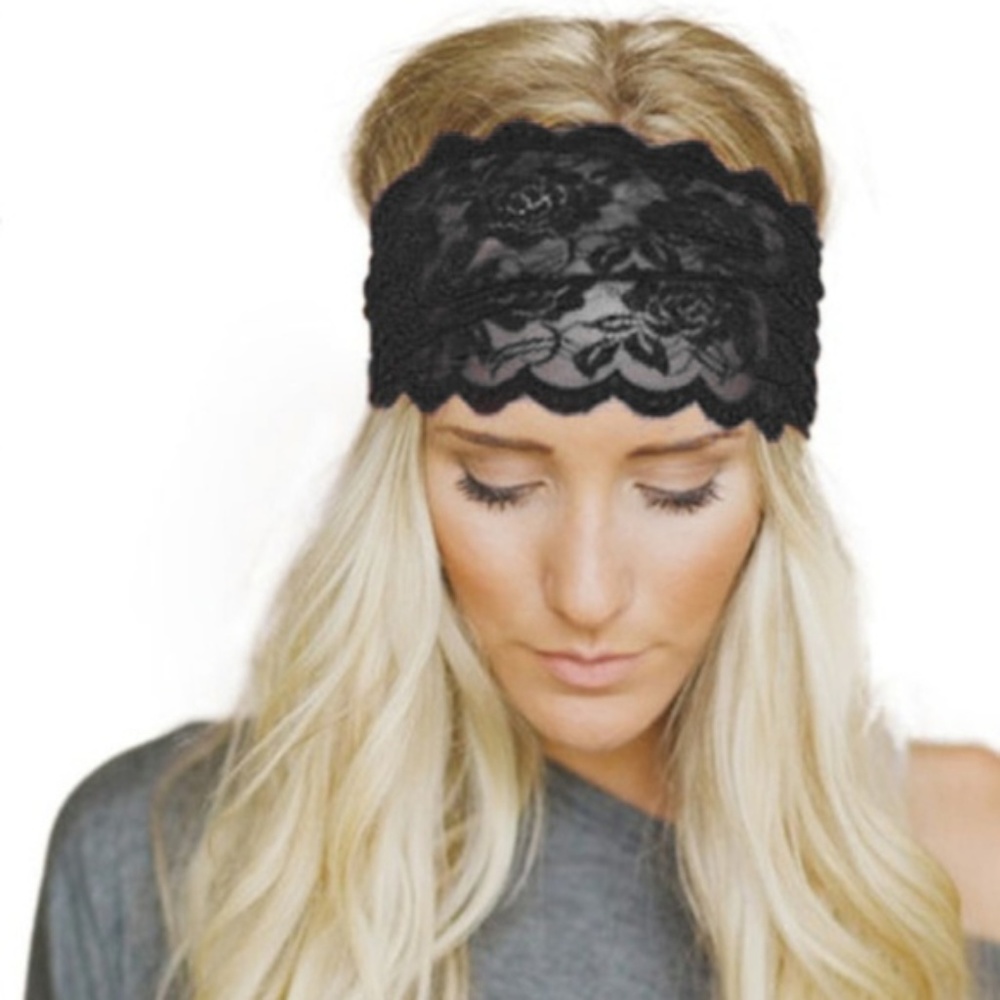 FREE WITH PURCHASE NWT Black Soft Lace Headband